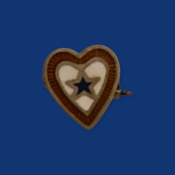 Vintage WWII 1940s Sterling Enamel Sweetheart Pin - Picture 1 of 4